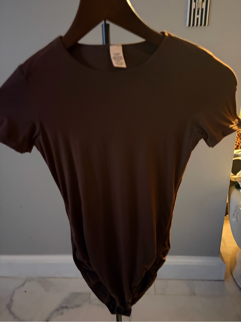 Victoria’s Secret Women’s Short Sleeve Crewneck Top in Dark Brown